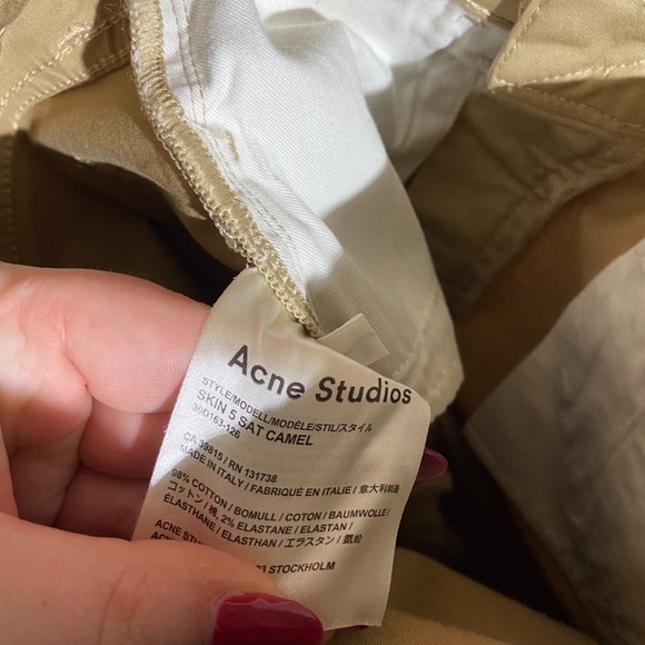 NWT Acne Studios Women's Skin 5 Taupe Skinny Jeans Khaki Tan Size 25 / 32 - Picture 8 of 9